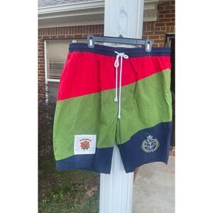 Reason Brand Colorblock Drawstring Shorts Men’s Size 3XL Multicolor Cotton